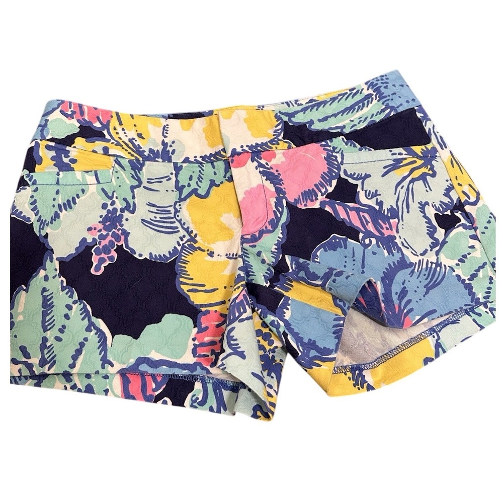 Lilly Pulitzer Ellie 4" Shorts Size 2 Resort Navy Classic Preppy Summer EUC